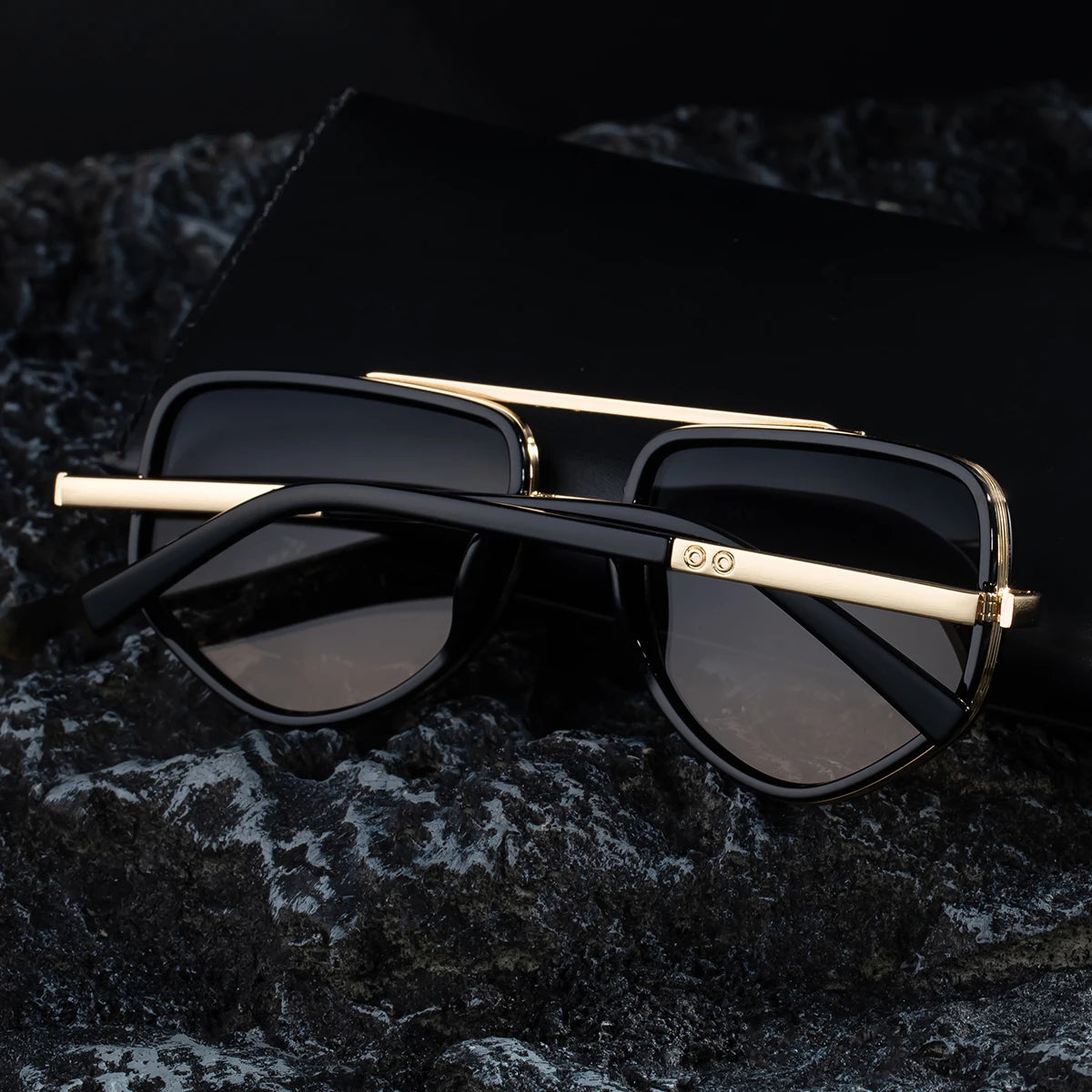  Designer Double Bridge Metal Frame Polarized UV400 Sunglasses for Men