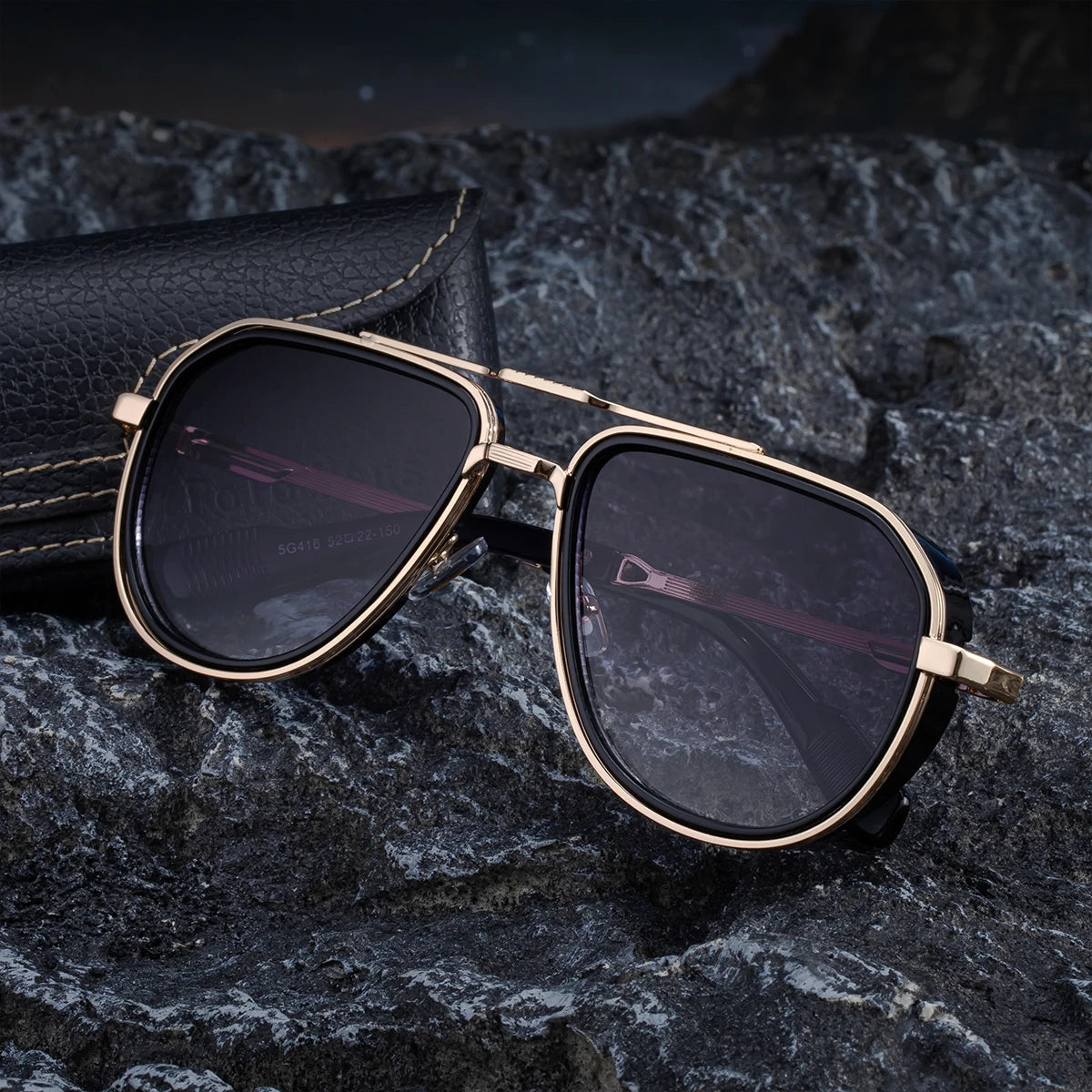 Designer Aviation Metal Double Bridge UV400 Sunglasses for Men