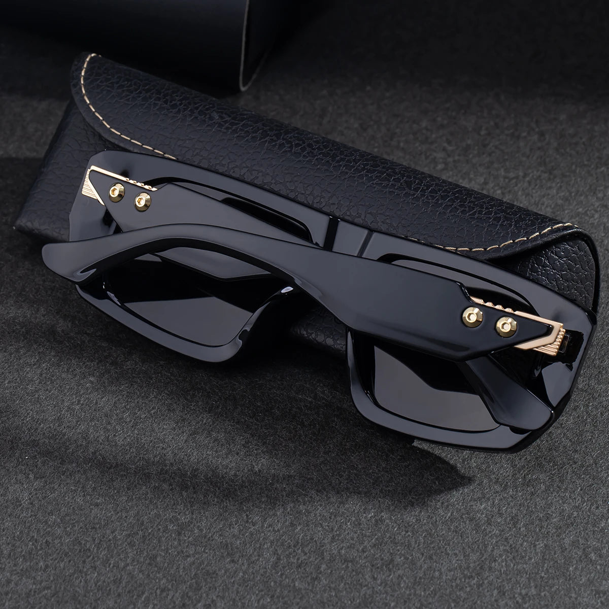  Designer Square Frame Punk Style Polarized UV400 Sunglasses for Men