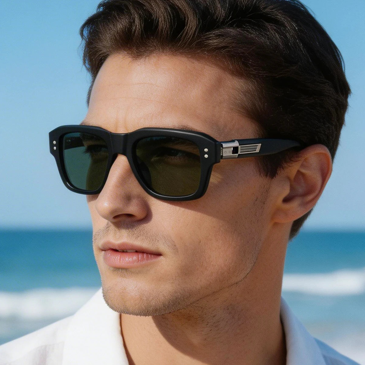 Designer Square Polarized Fishing Driving UV400 Sunglasses for Men