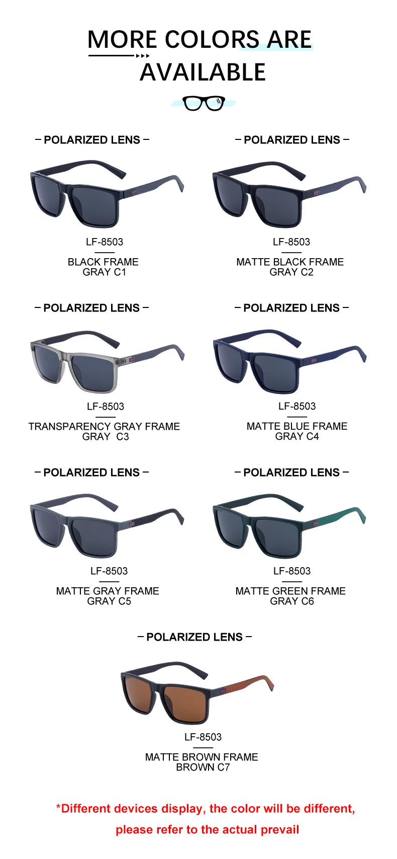 Fashion Square Frame TAC Lens Polarized Driving UV400 Sunglasses for Men
