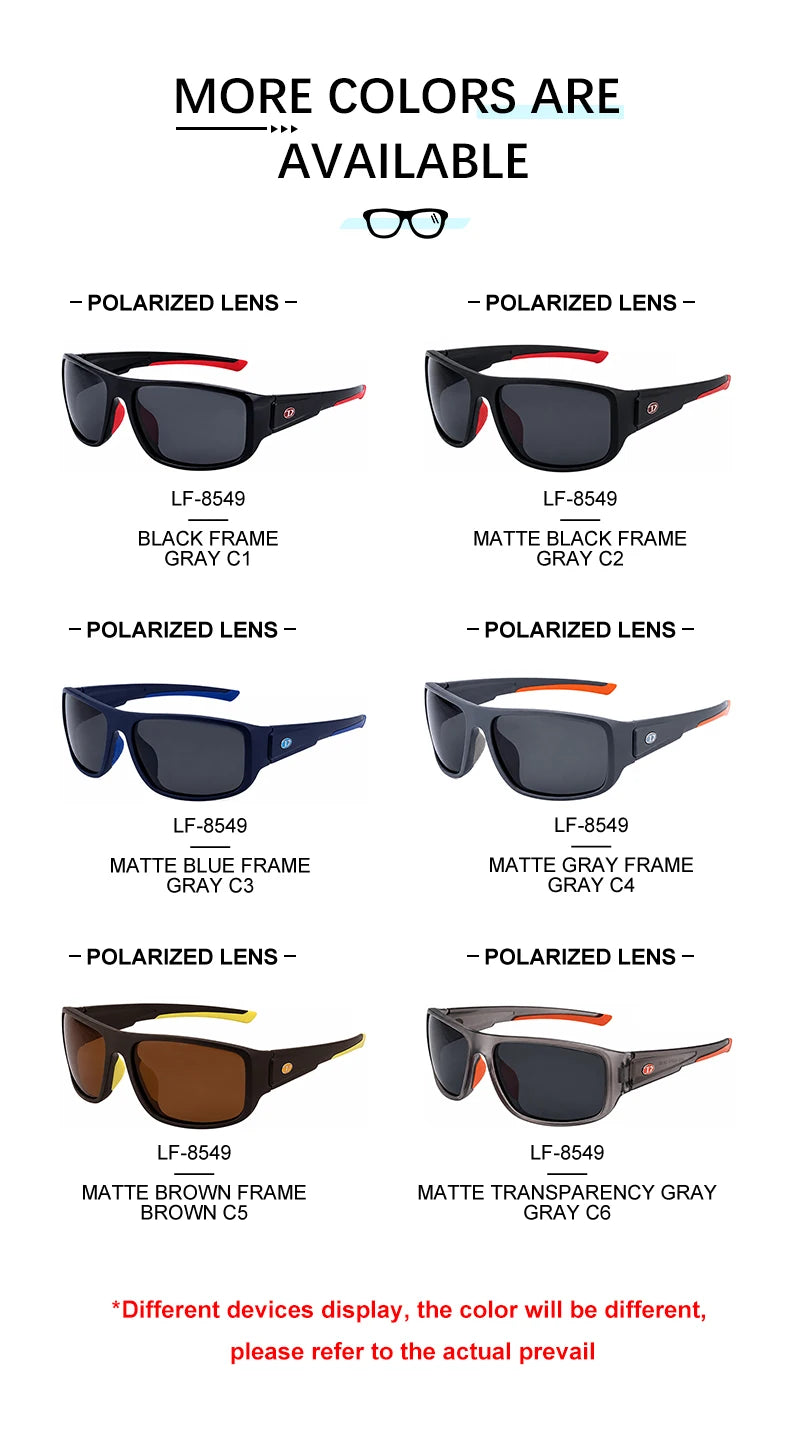 Fashion Sport Outdoor Wraparound Rectangle Polarized UV400 Glasses Sunglasses for Women & Men