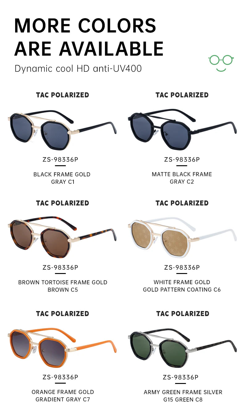  Designer Polygonal Polarized UV400 Sunglasses for Men