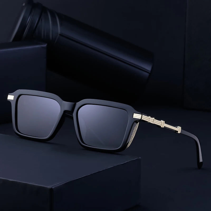 Vintage Designer Rectangle Polarized UV400 Sunglasses for Men