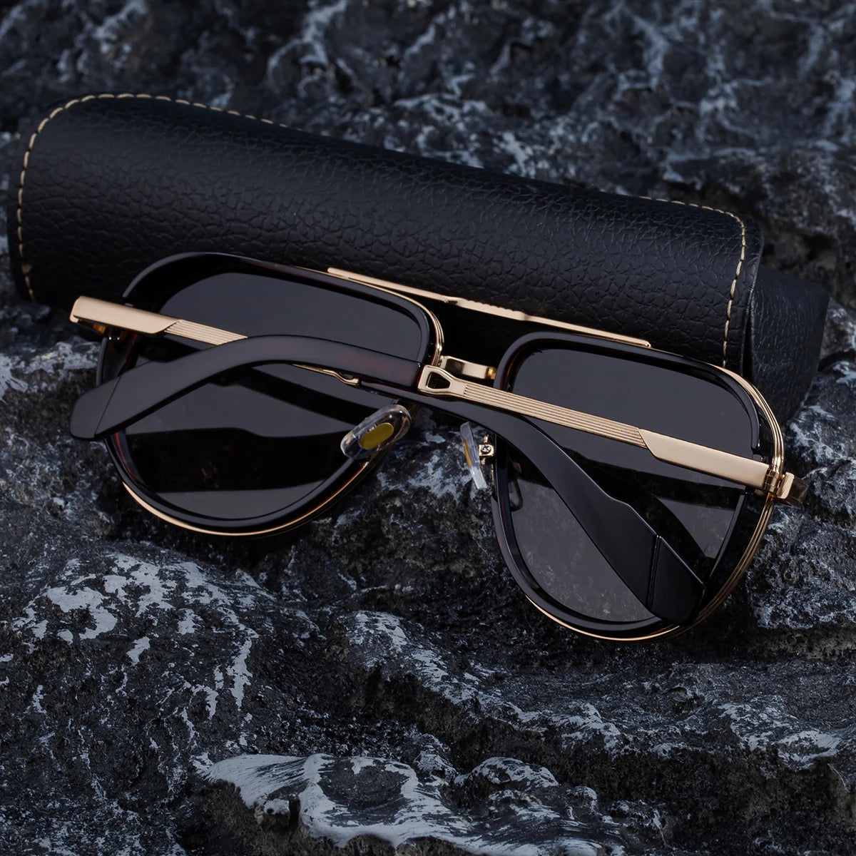Designer Aviation Metal Double Bridge UV400 Sunglasses for Men