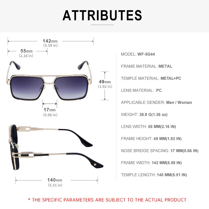 Retro Steampunk Style Metal Frame Double Bridge UV Protection Sunglasses for Men
