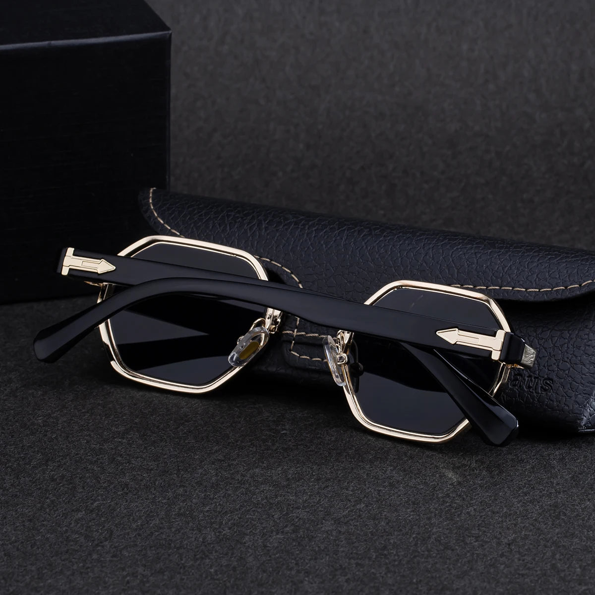  Designer Polygonal Metal Frame UV400 Protection Sunglasses for Men