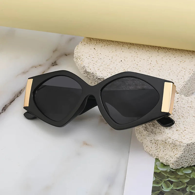 Designer Personality Polygonal Frame UV400  Sunglasses for Women