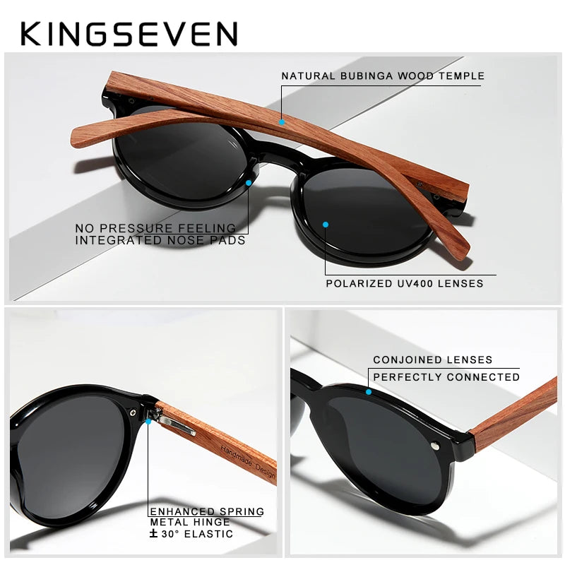 Elevate Your Style with Natural Bubinga Wooden Polarized Sunglasses for Men - Ultimate Protection and Fashion in One!