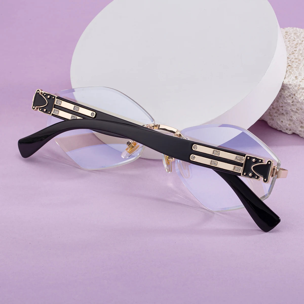 Designer Rimless Diamond Shaped UV400 Protection Sunglasses for Women