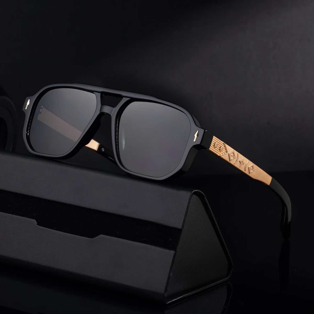 Designer Polarized Fishing Driving Square Double Bridge UV400 Sunglasses for Men
