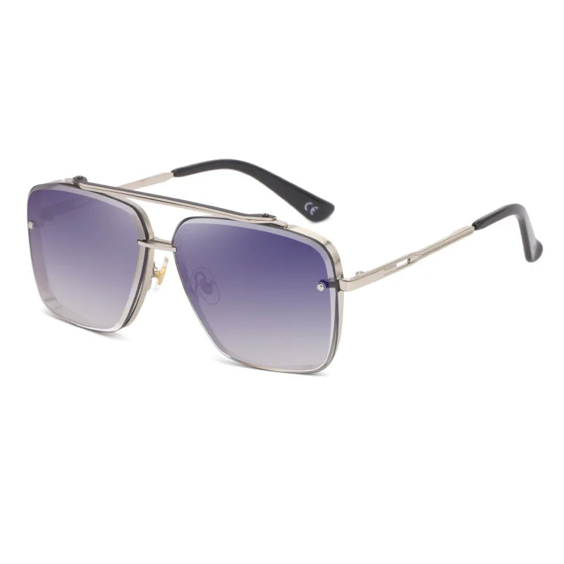 Designer Metal Frame Double Bridge UV400 Sunglasses for Women & Men