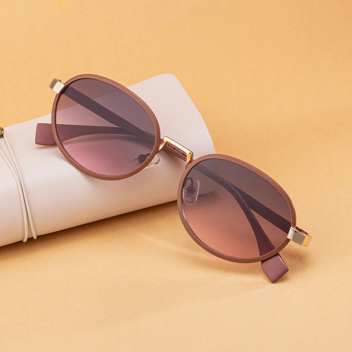 Designer Oval Metal Frame UV400 Protection Sunglasses for Women 