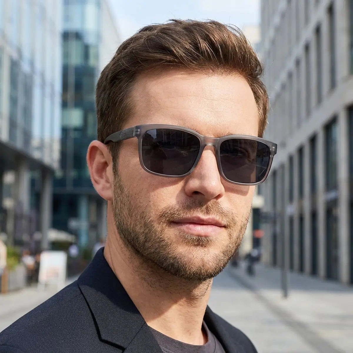 Designer Polarized Square Frame UV400 Protection Sunglasses for Men