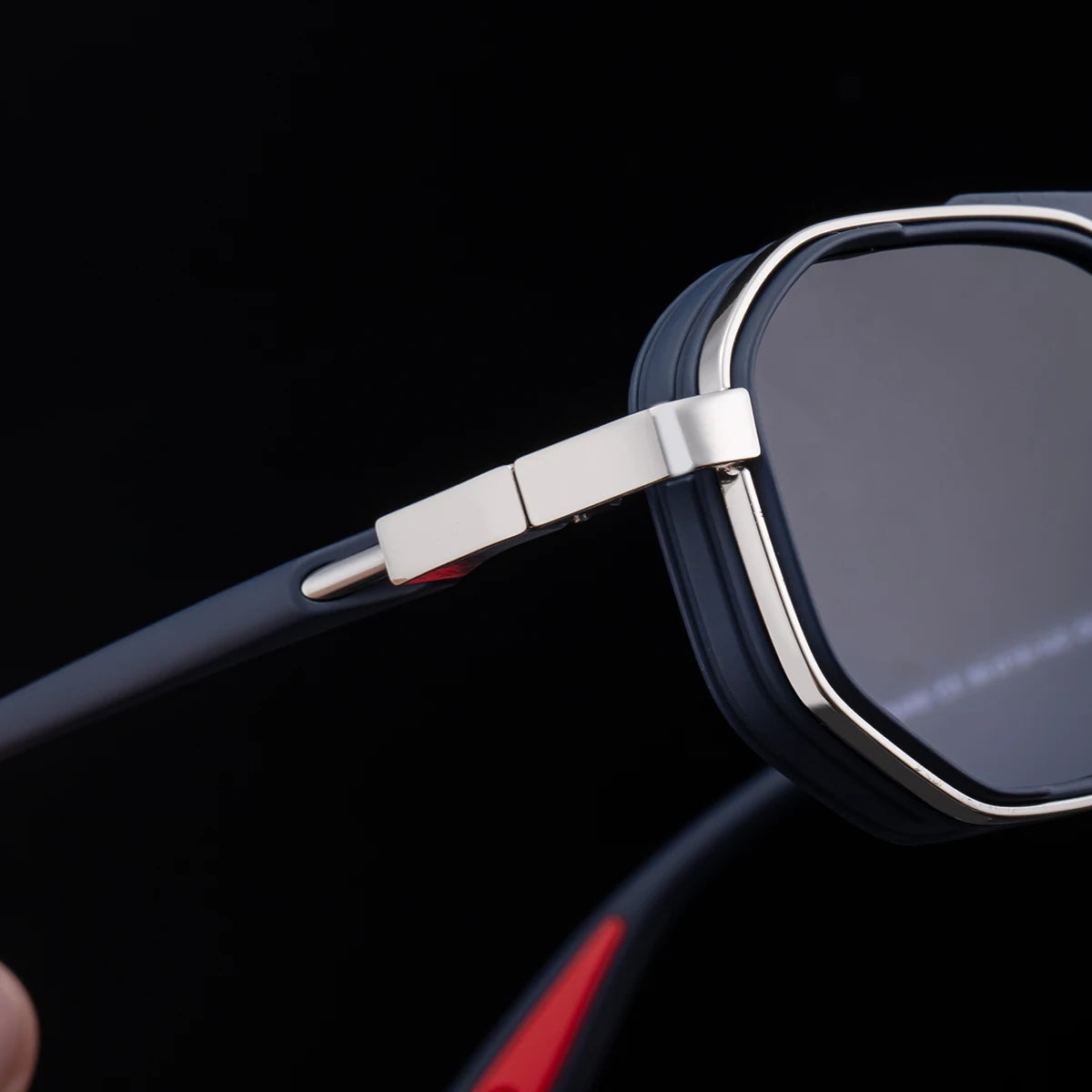 Designer Rectangle Double Bridge Spring Hinge UV400 Sunglasses for Men