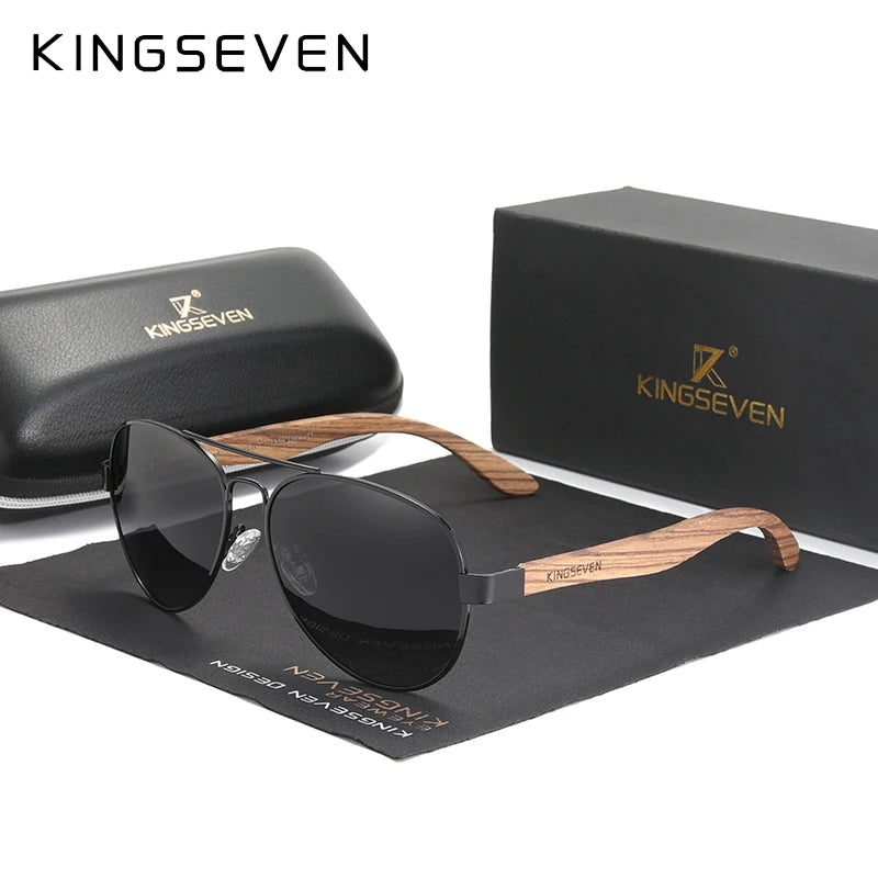 Elevate Your Style with 2024's New Handmade Wooden Polarized Sunglasses for Men - UV400 Protection and Classic Pilot Design