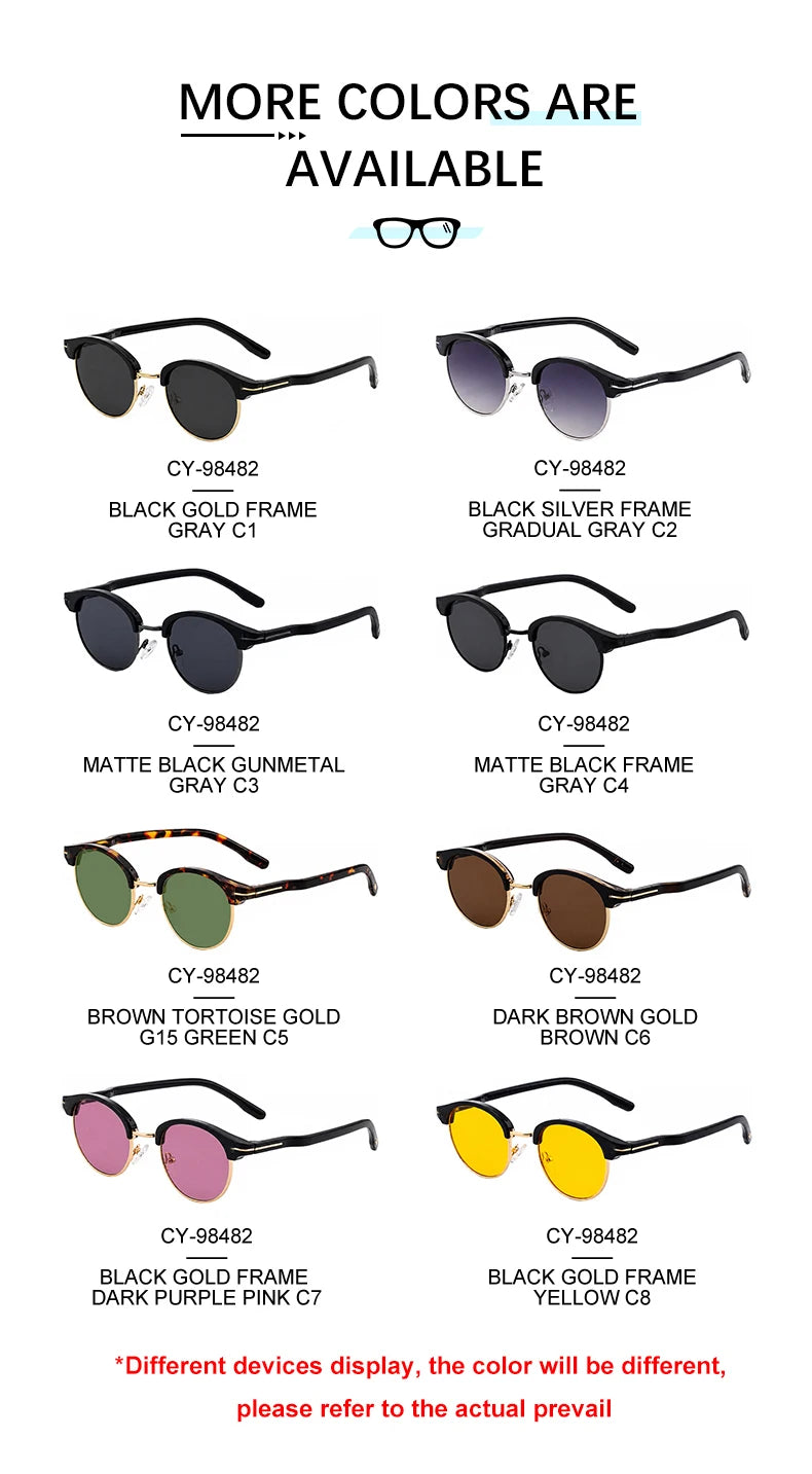 Designer round Metal Frame UV400 Protection Sunglasses for Women 