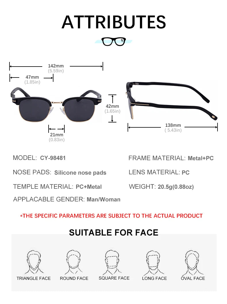 Designer Square Frame UV400 Protection Sunglasses for Women & Men 