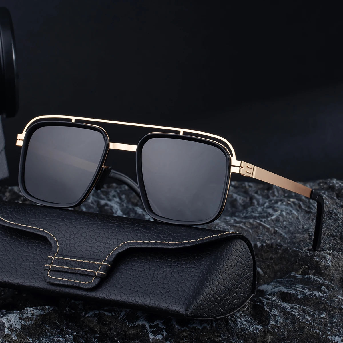 Double Bridge Polarized Hinge UV400 Sunglasses for Men