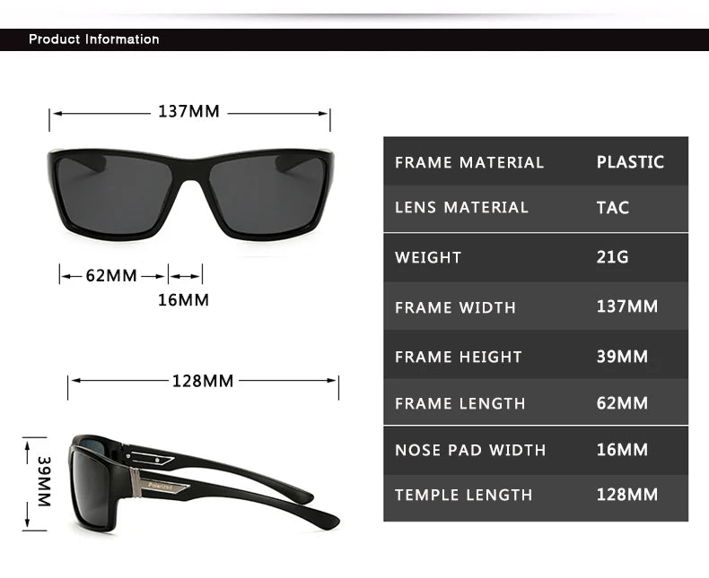 Elevate Your Style with Polarized Rectangle Sunglasses for Men - Perfect for Driving and Casual Wear!