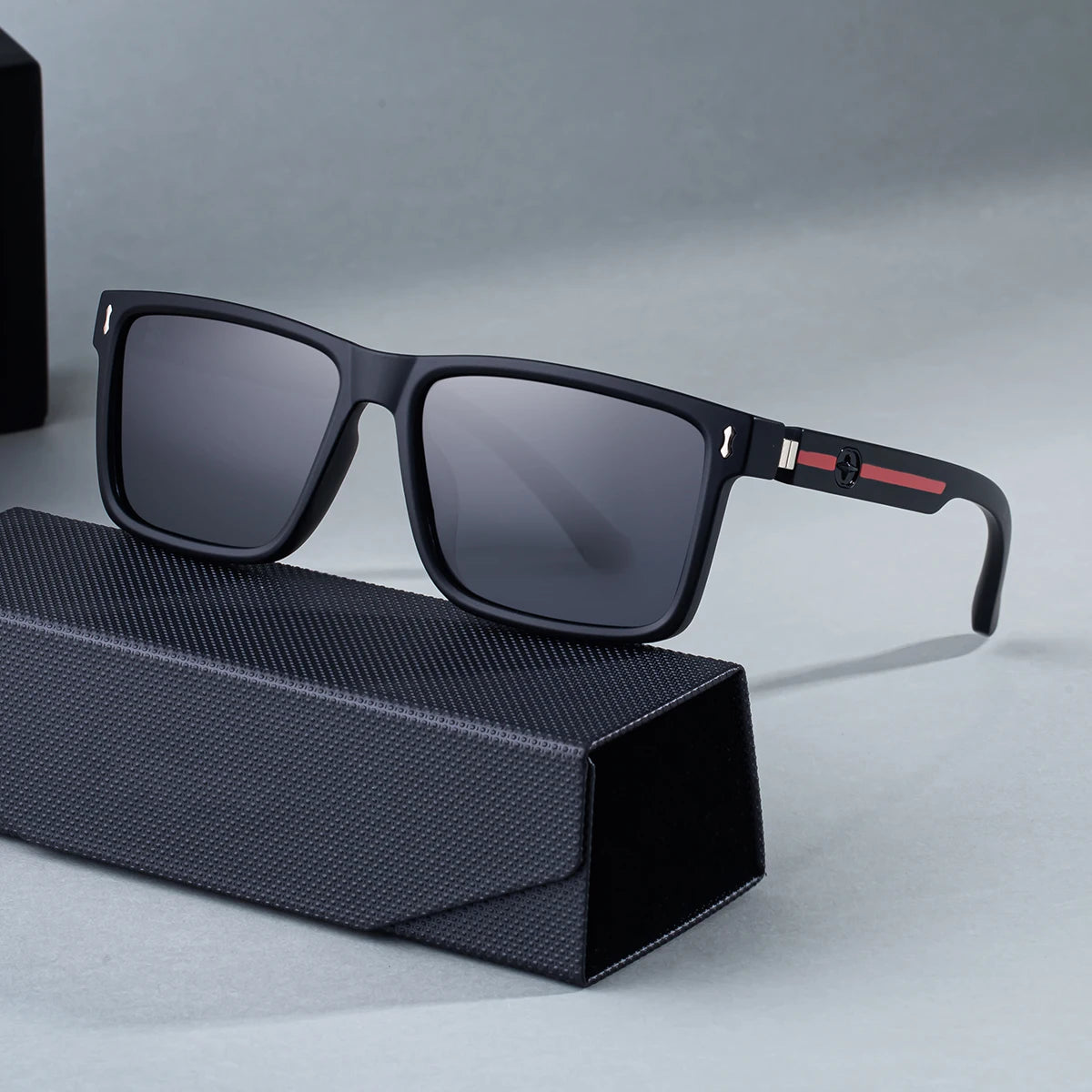  Designer Square Polarized Spring Hinge UV400 Sunglasses for Men