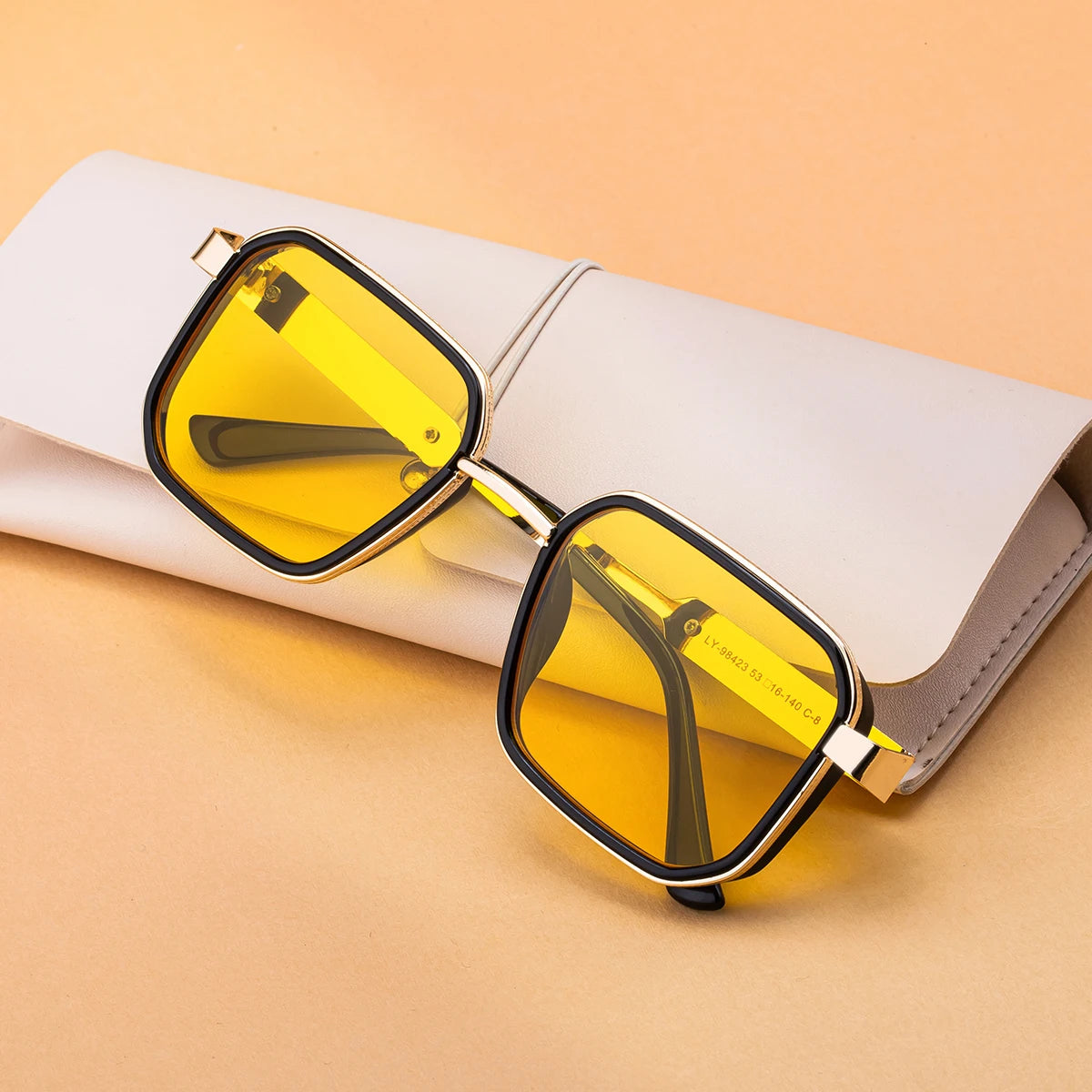 Designer Metal Square Frame UV400 Protection Sunglasses for Men 