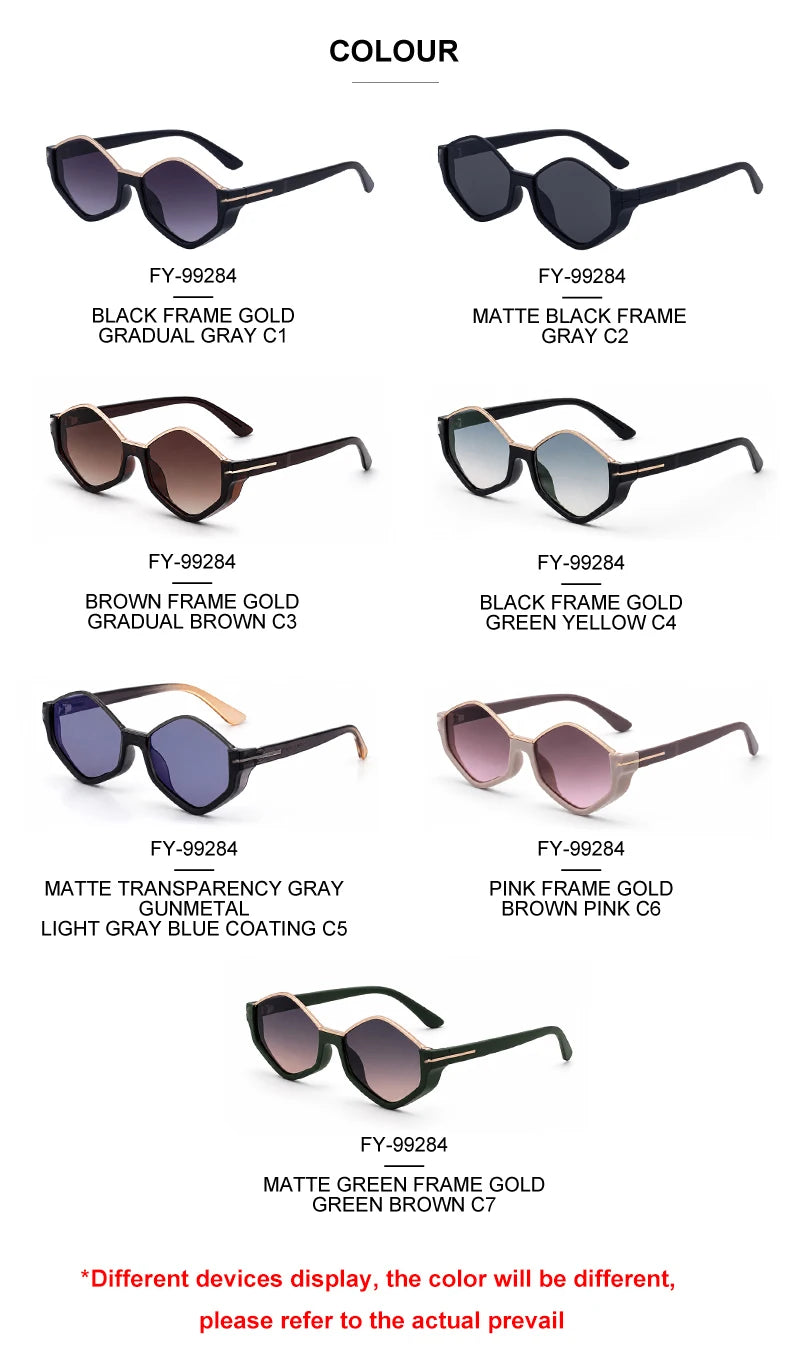 Designer Polygonal Shaped UV400 Protection Sunglasses for Women 