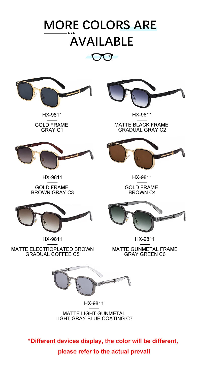 Designer Square Metal Frame UV400 Sunglasses for Women & Men 
