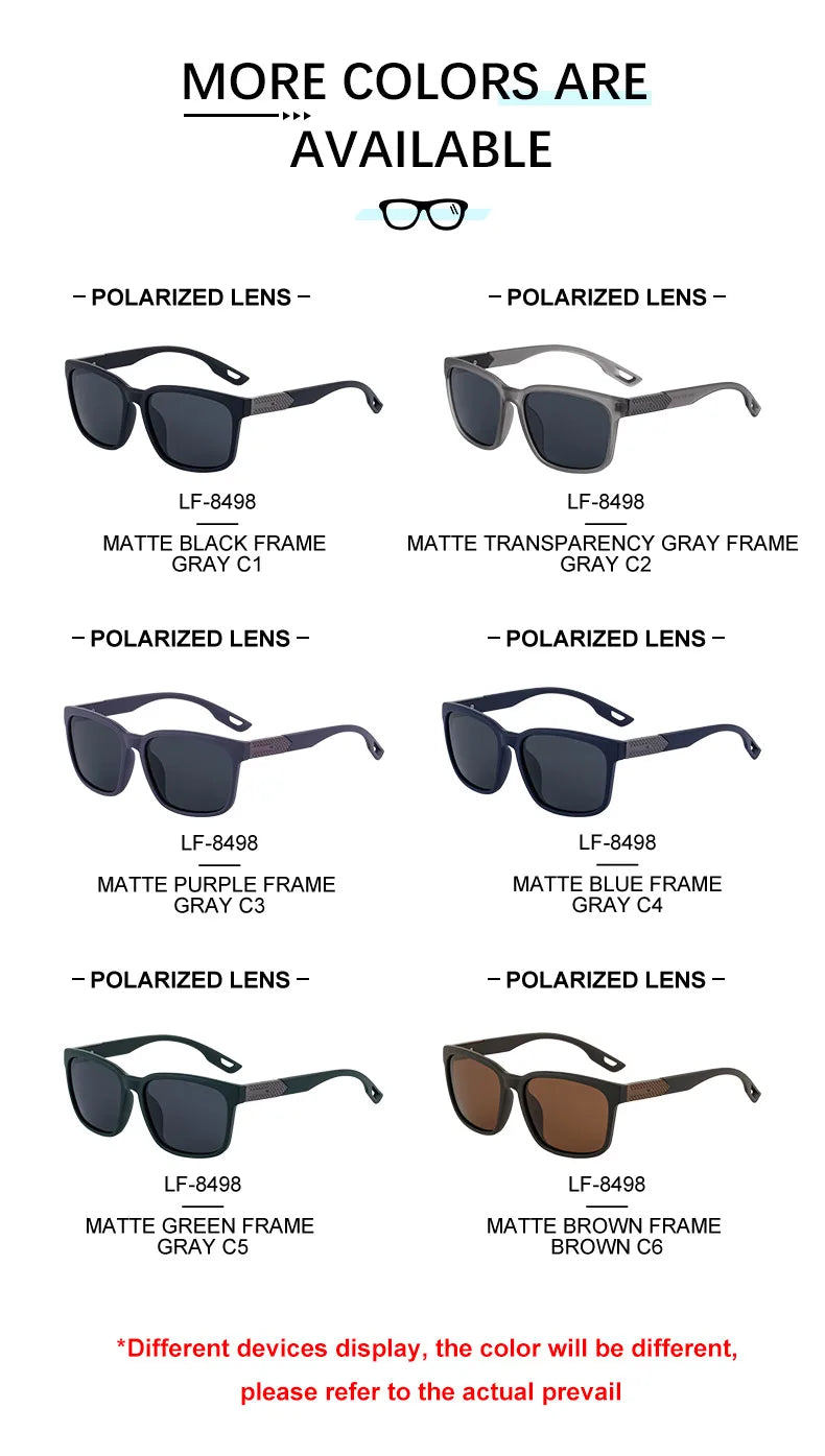 Designer Polarized Square Frame UV400 Protection Sunglasses for Men