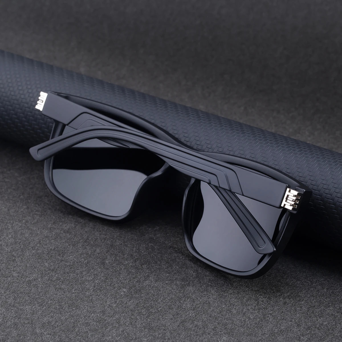 Personality Square Polarized Driving Double-Action Spring Hinge UV400 Sunglasses for Men