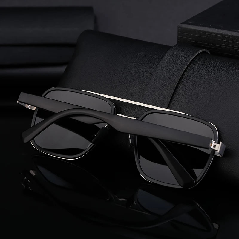  Fashion Polarized Fishing Square TR90 Double Bridge UV400 Sunglasses for Men