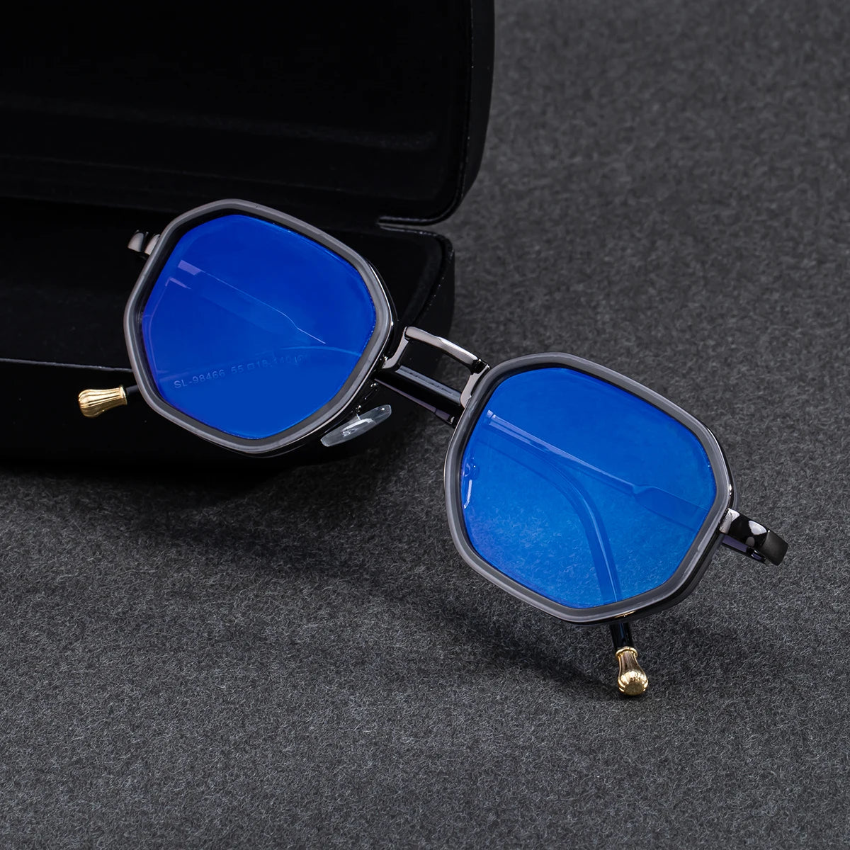  Designer Polygonal Metal UV400 Sunglasses for Men 