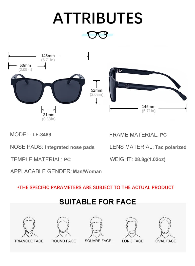 Designer Square Polarized Driving UV400 Sunglasses for Men 