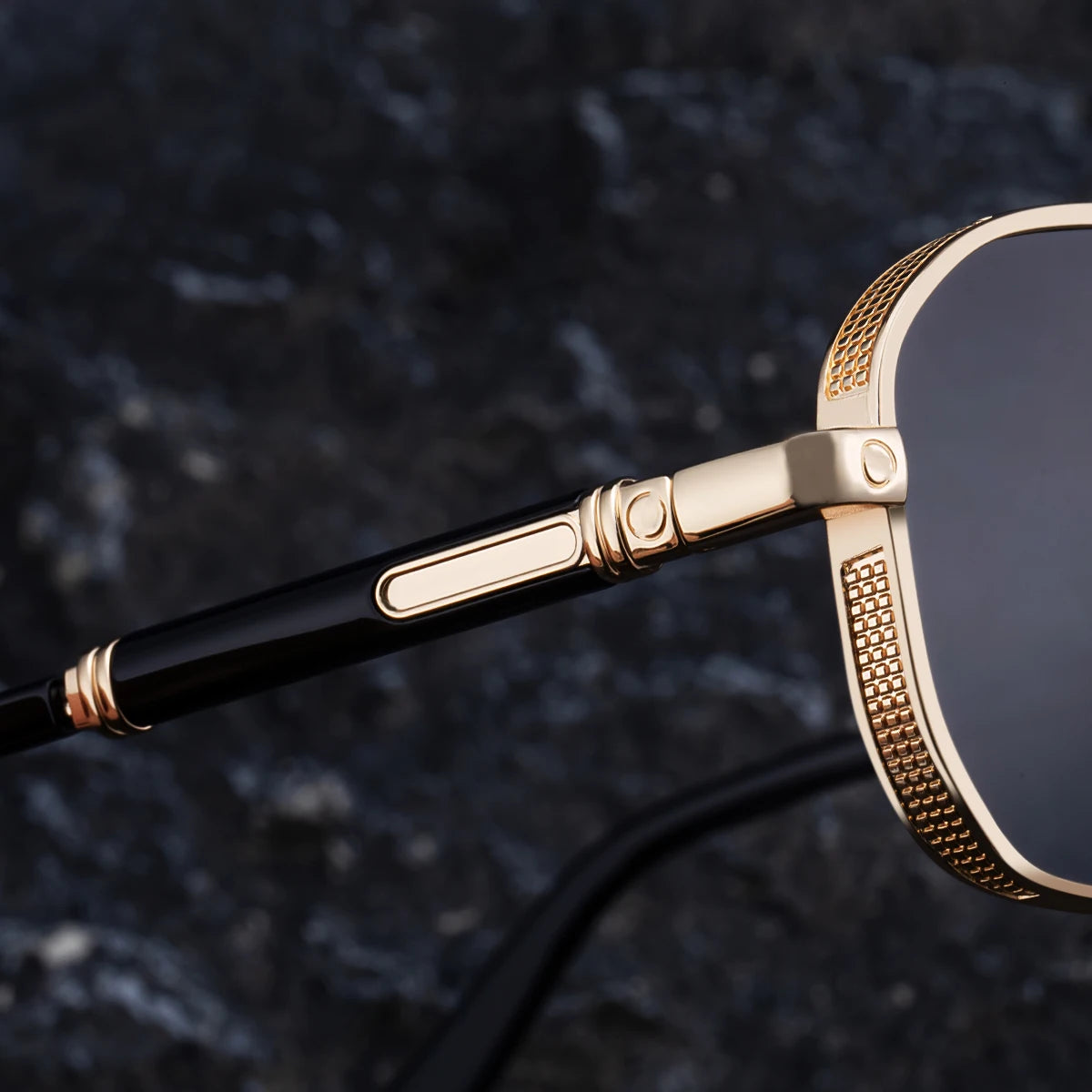  Designer Square Metal Double Bridge UV400 Sunglasses for Men