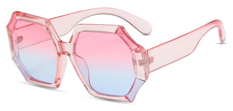 Elevate Your Style with Unique Polygonal Square Sunglasses - Trendy Gradient Lenses for the Modern Woman