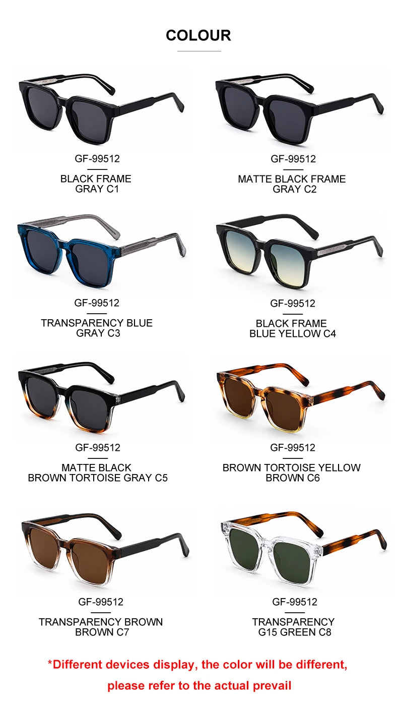 Designer Square PC Frame Pin-In Arms UV400 Sunglasses for Men 
