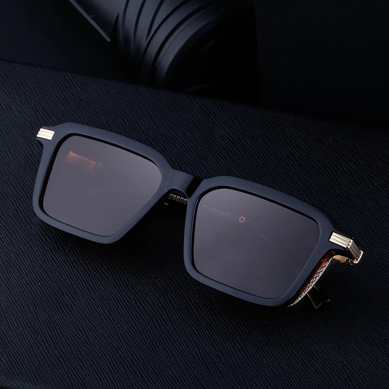 Vintage Designer Rectangle Polarized UV400 Sunglasses for Men