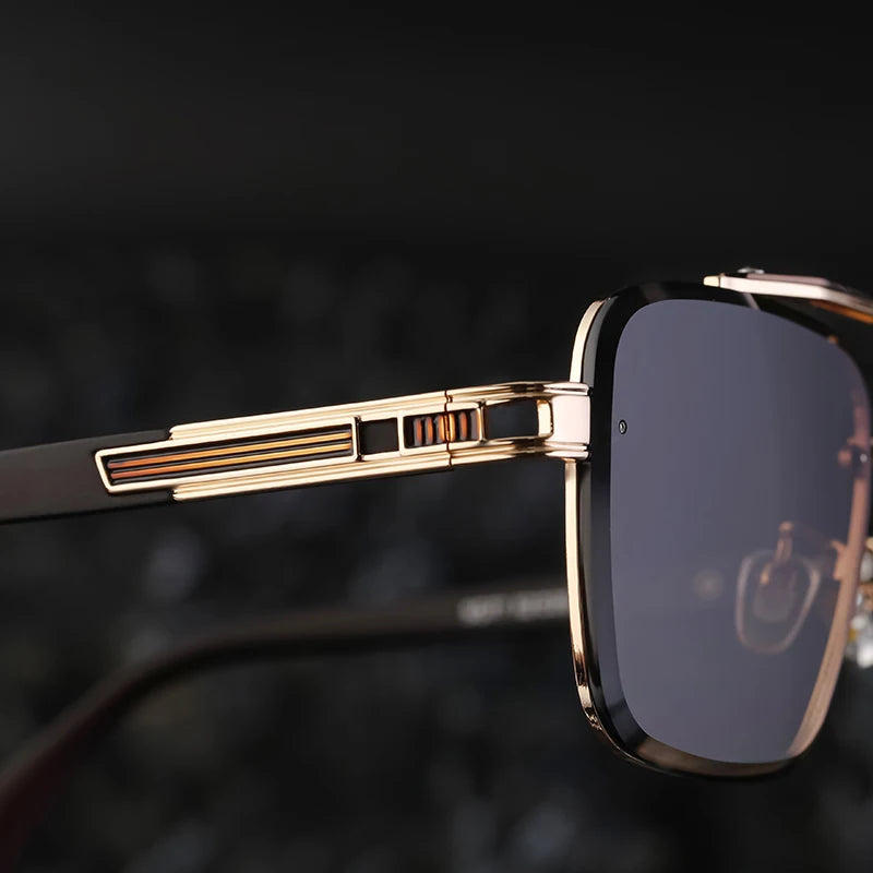  Fashion Metal Double Bridge Frame UV Protection Sunglasses for Men