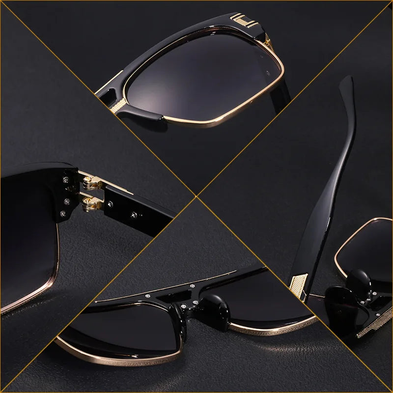 Designer Square Double Bridge UV400 Protection Sunglasses for Men 