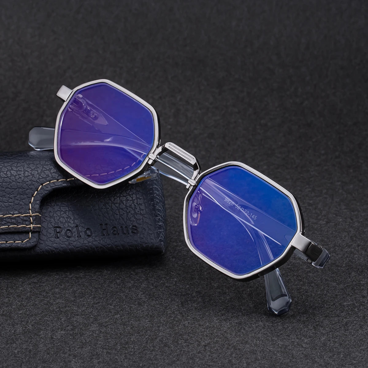  Designer Polygonal Metal Frame UV400 Protection Sunglasses for Men