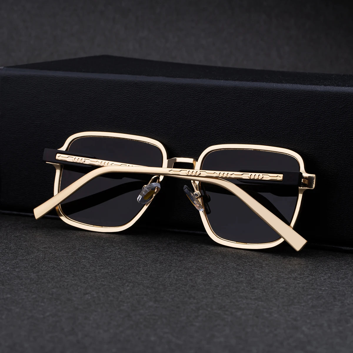 Designer Square Metal Frame UV400 Sunglasses for Men 