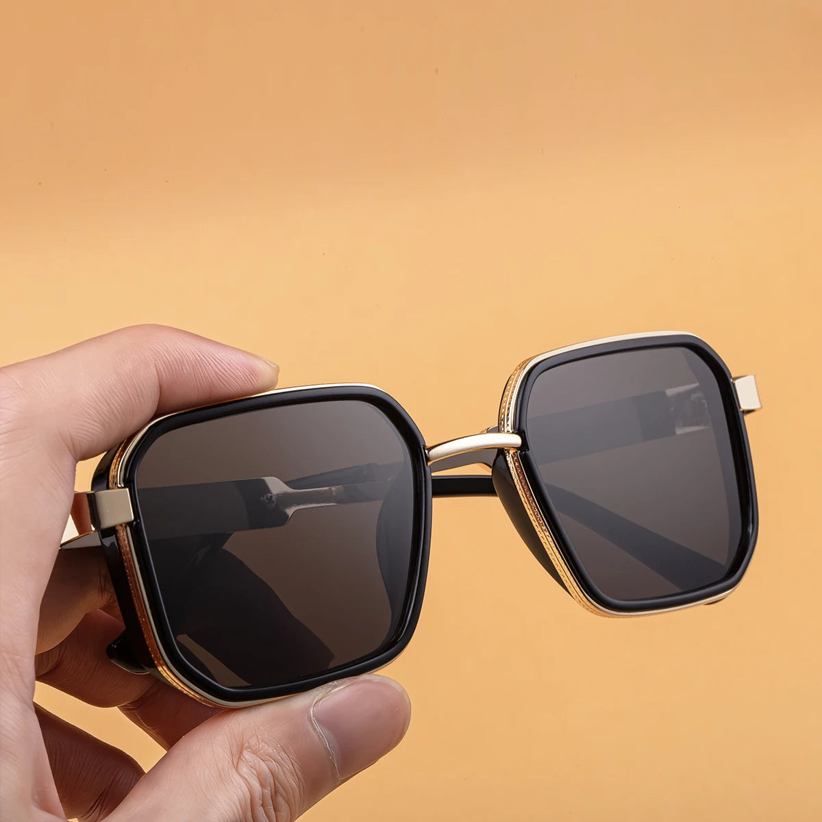Designer Metal Square Frame UV400 Protection Sunglasses for Men 