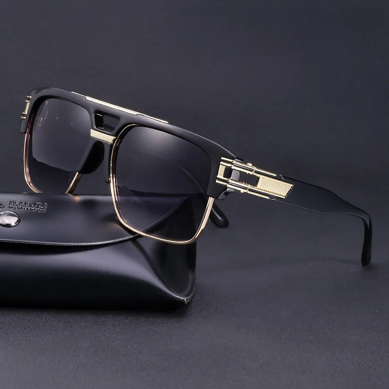 Designer Square Double Bridge UV400 Protection Sunglasses for Men 