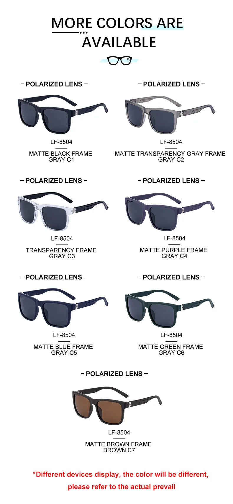Personality Square Polarized Driving Double-Action Spring Hinge UV400 Sunglasses for Men