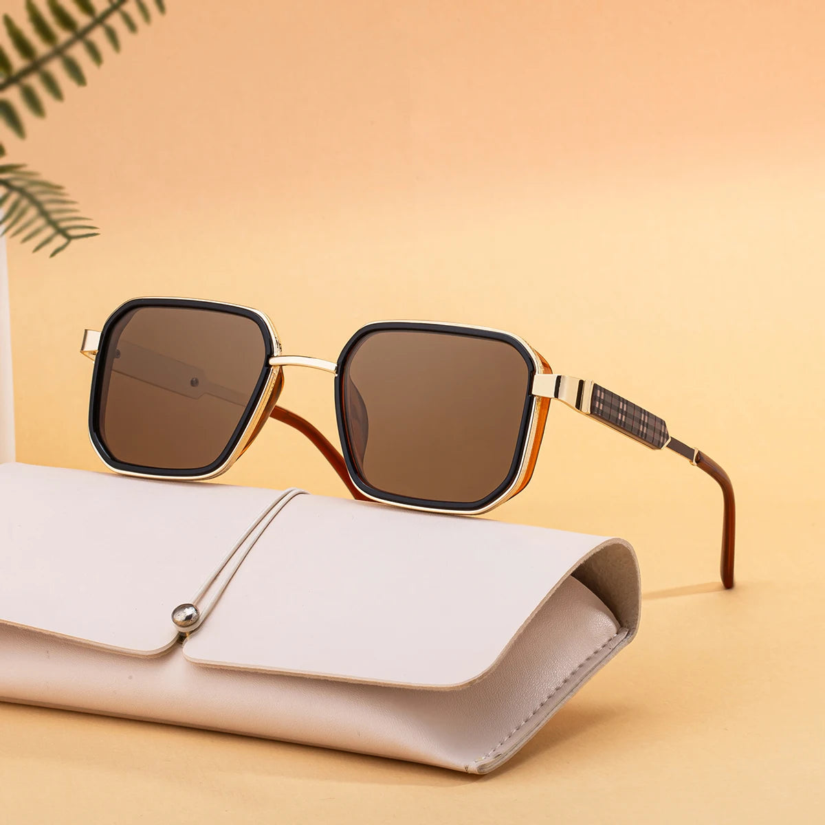 Designer Metal Square Frame UV400 Protection Sunglasses for Men 