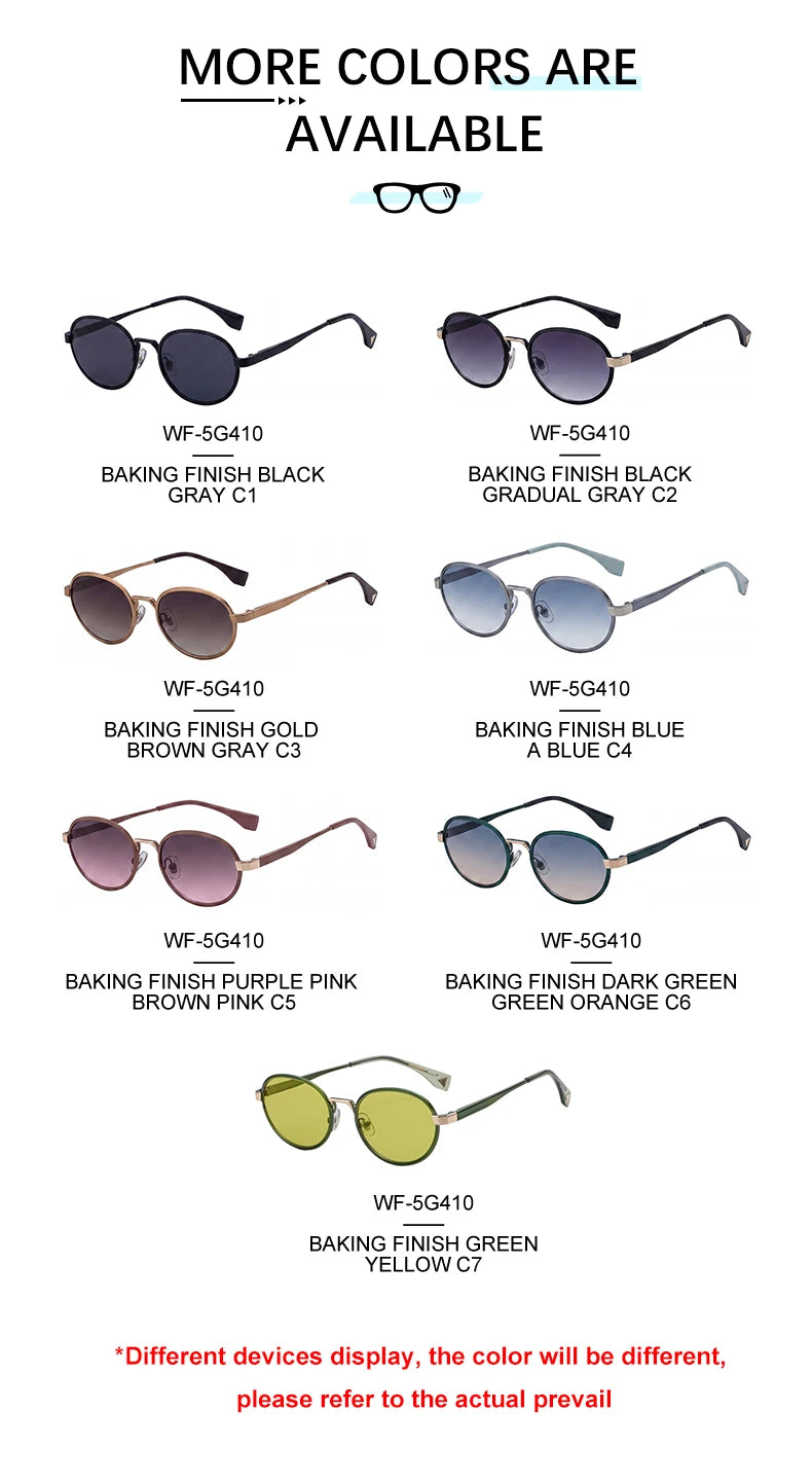 Designer Oval Metal Frame UV400 Protection Sunglasses for Women 