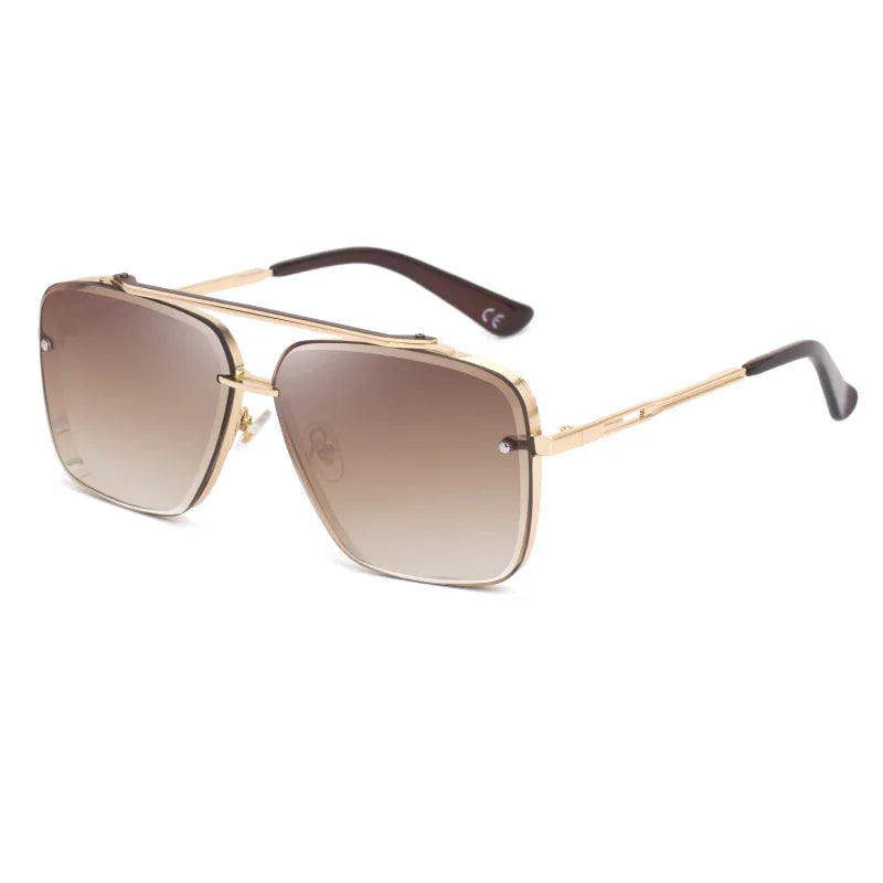 Designer Metal Frame Double Bridge UV400 Sunglasses for Women & Men