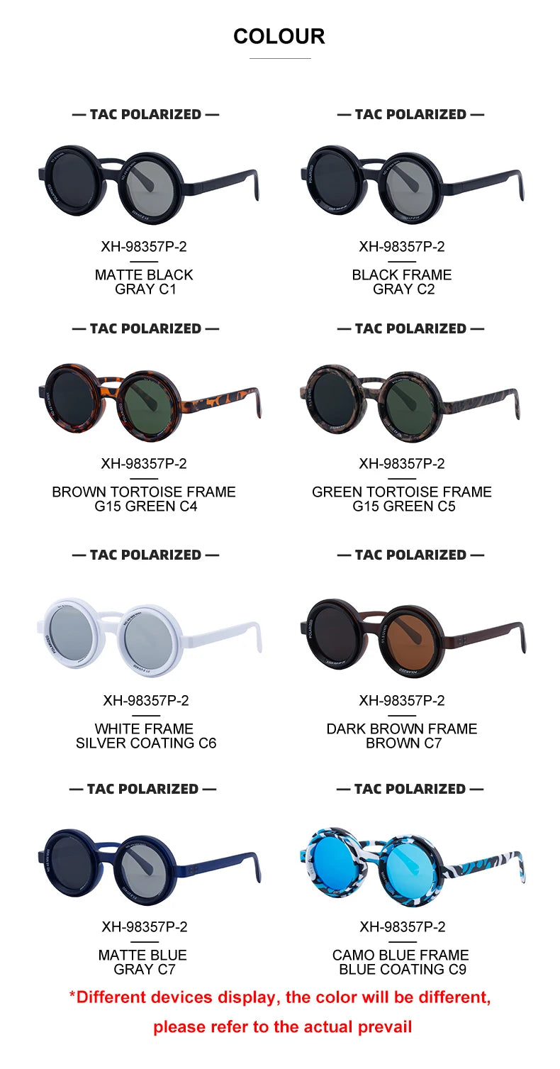  Designer Adjustable Lens Polarized round UV400 Sunglasses for Men