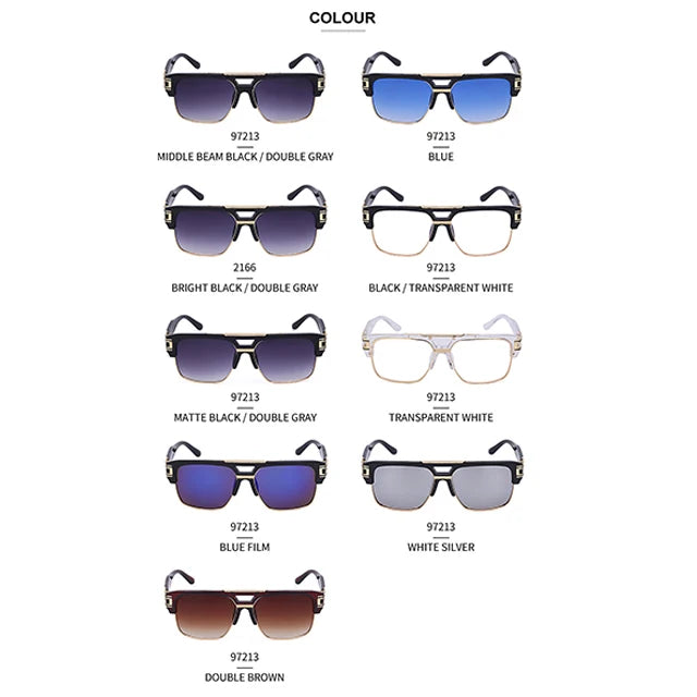 Designer Square Double Bridge UV400 Protection Sunglasses for Men 