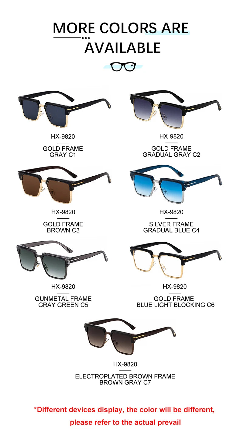 Designer Square Frame UV400 Protection Sunglasses for Men